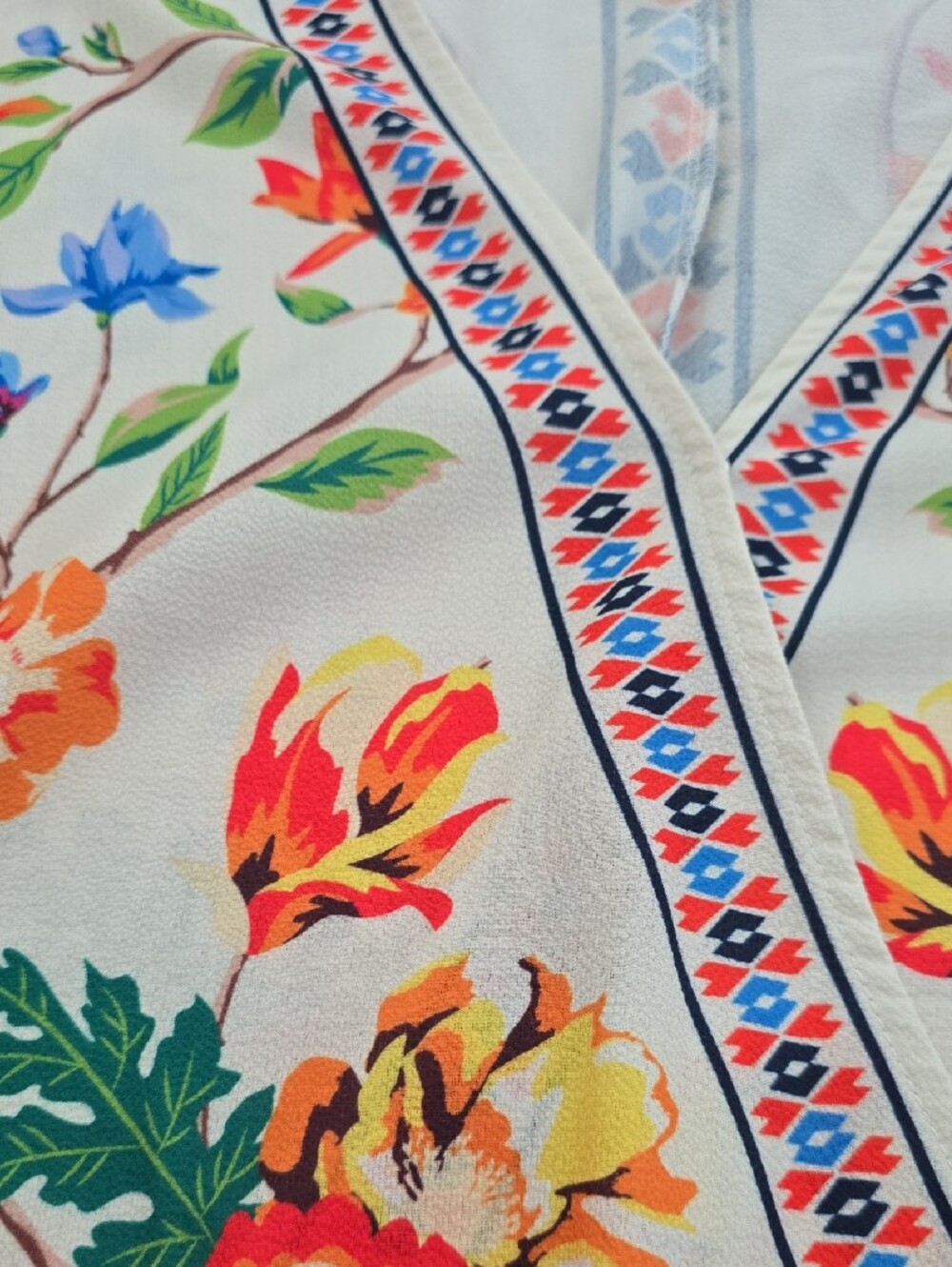 Flying Tomato Boho Floral Kimono Crop Top Wrap Style Small - Picture 6 of 10